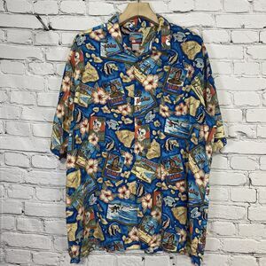 Vintage Joe Kealuhas Shirt Aloha Hawaii Button Up‎ Mens XL Floral Print Hawaiian